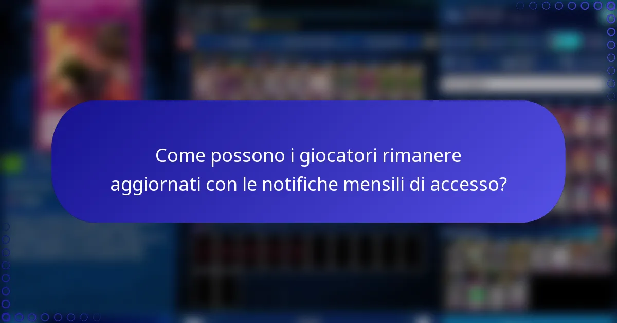 Come possono i giocatori rimanere aggiornati con le notifiche mensili di accesso?