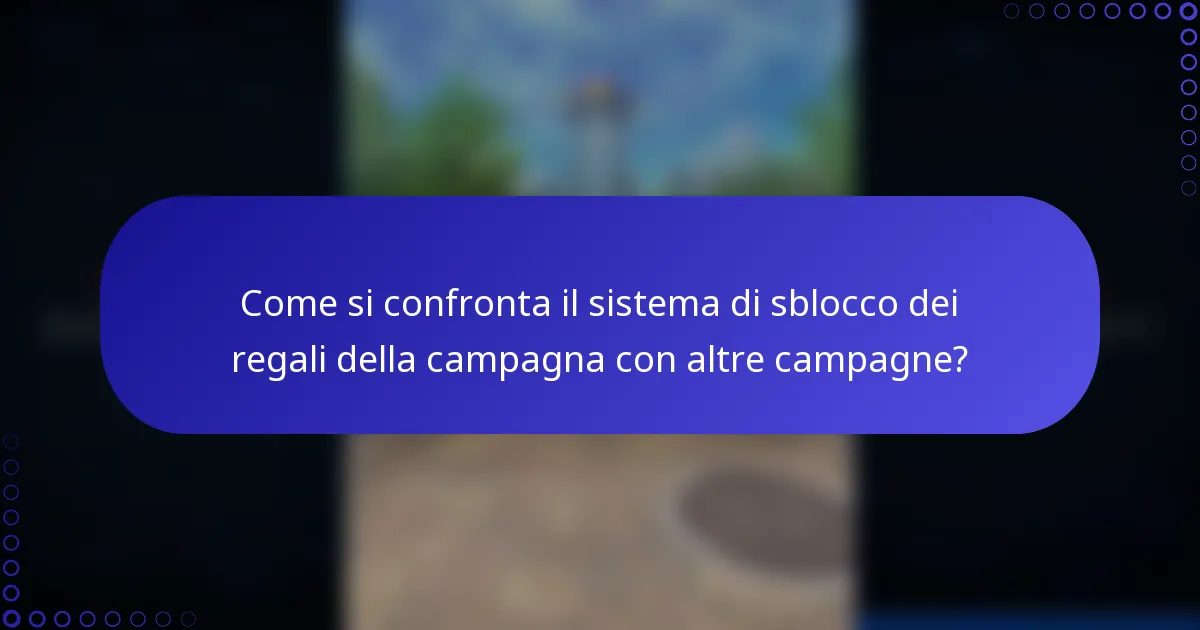 Come si confronta il sistema di sblocco dei regali della campagna con altre campagne?