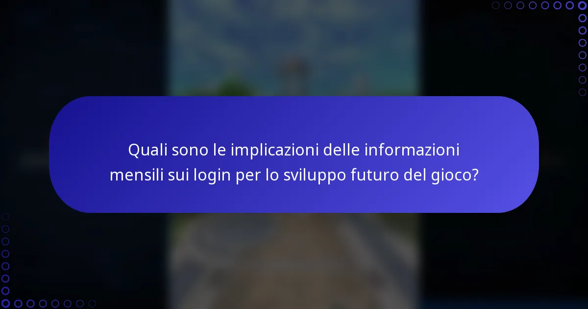 Quali sono le implicazioni delle informazioni mensili sui login per lo sviluppo futuro del gioco?